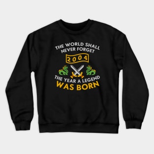 2004 The Year A Legend Was Born Dragons and Swords Design (Light) Crewneck Sweatshirt